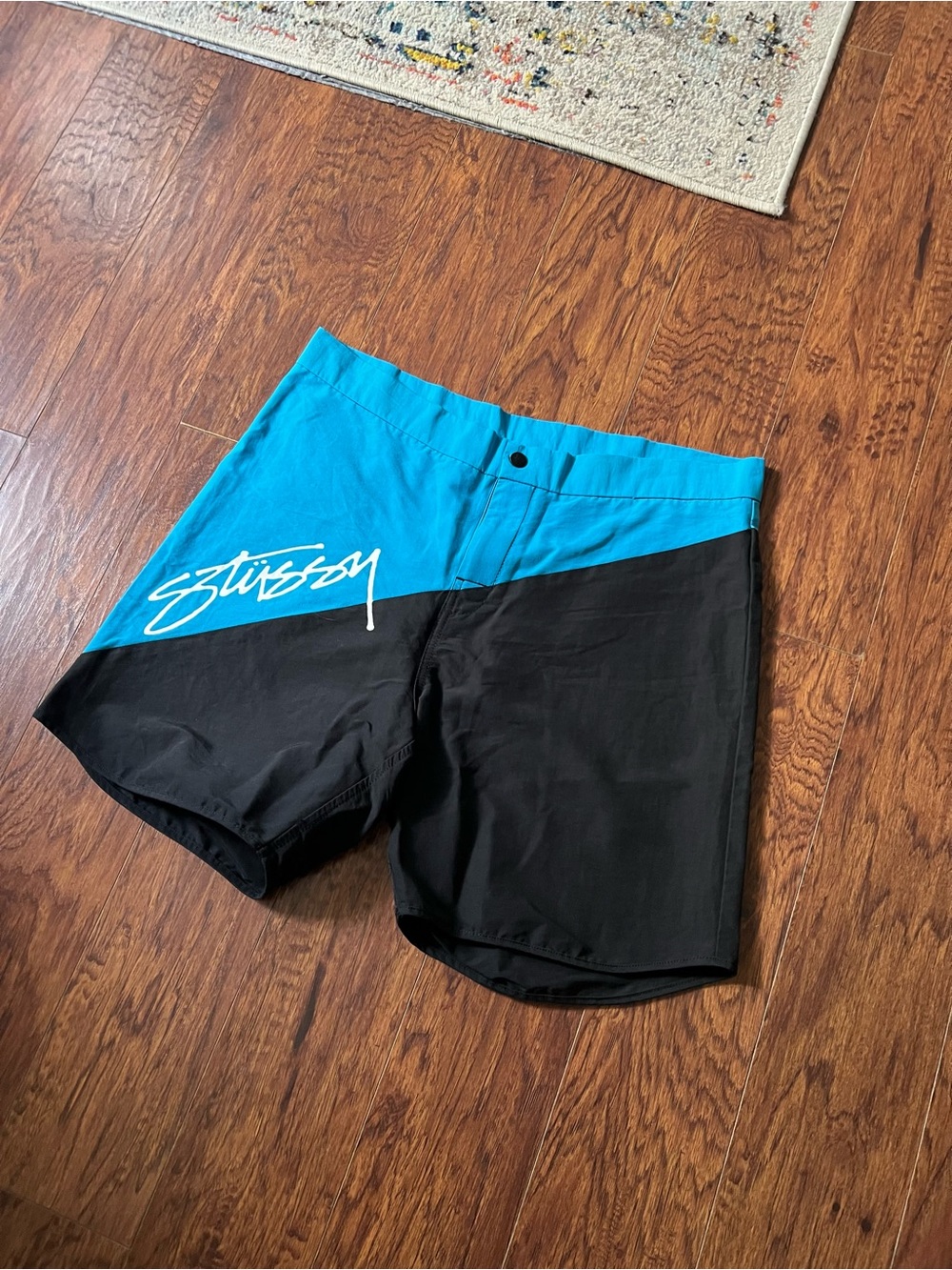 Y2K Stüssy Nylon Cotton Two Tone Board Shorts Size 32 Swim Trunks